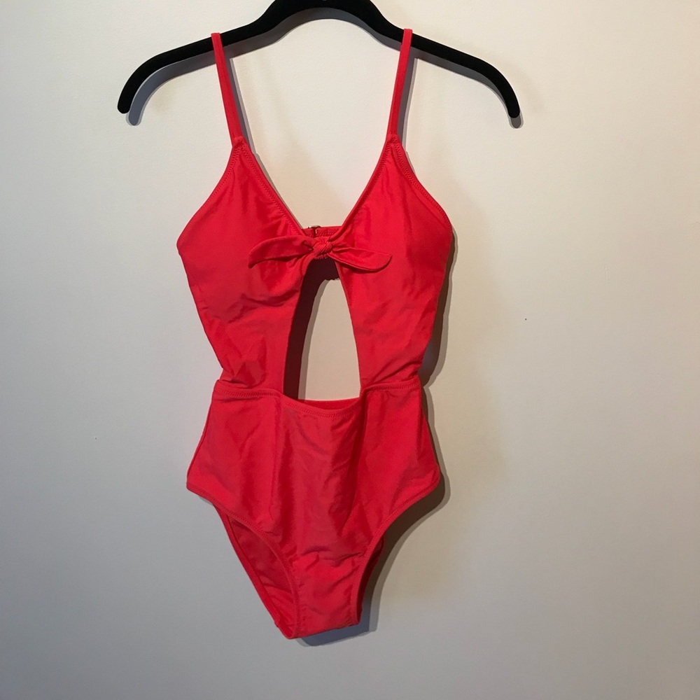 NWT Red Express tie front one piece bathing suit